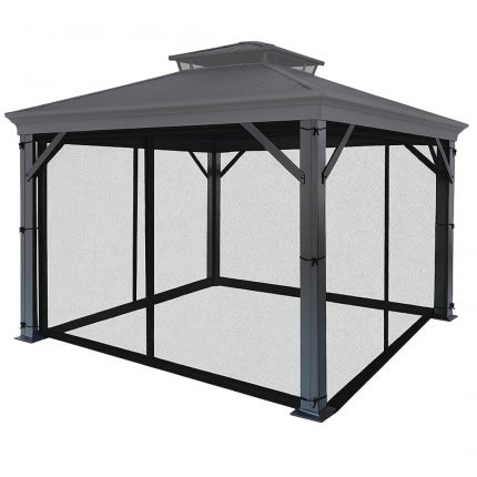 ClickBerry 10x12 Gazebo Mosquito Net  Black Replacement Screen
