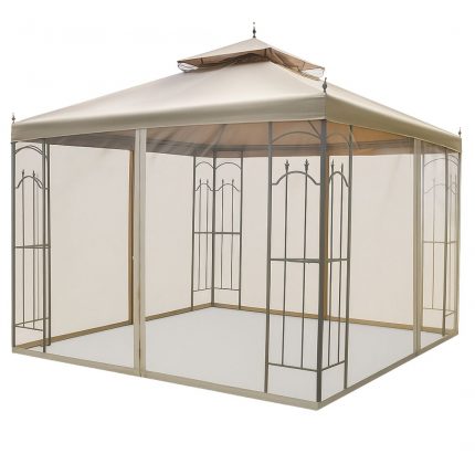10x10 Steel Outdoor Patio Gazebo with Roof